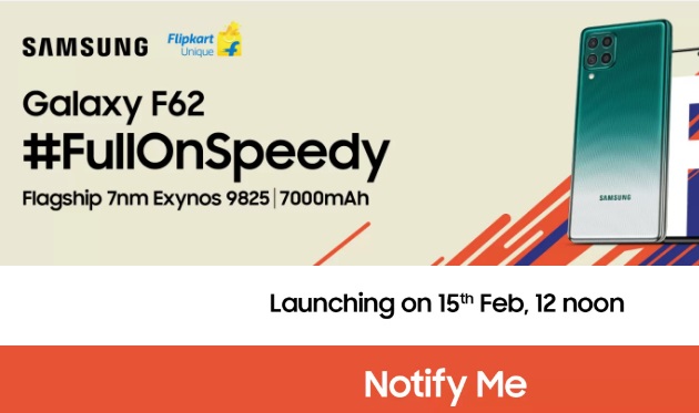 India Desire : Buy Samsung Galaxy F62 From Rs 19999 On Flipkart [Regular Price Rs 23999]